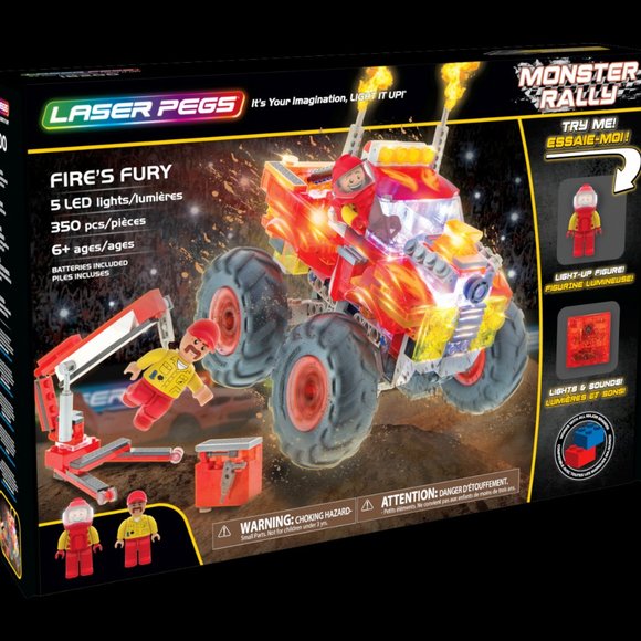 Laser Pegs Monster Rally Fire's Fury Offroad Truck Construction Block Set NWT - Picture 1 of 15